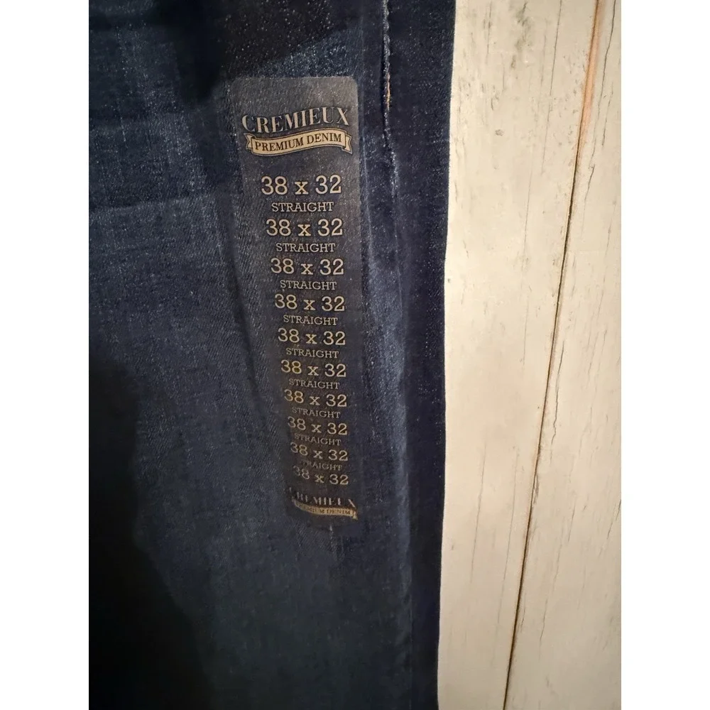 NWT Cremieux Premium Denim Jeans Men's Sz 38X32 Slim Straight Med Wash Stretch